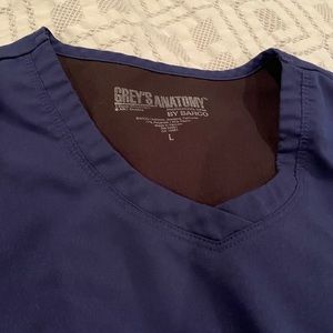 Greys Anatomy Navy Blue Scrub Top